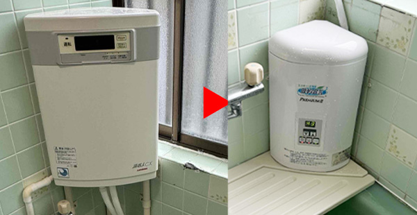 24時間風呂 ジャノメ【湯名人】からの買い替え！ 24時間風呂の設置例  